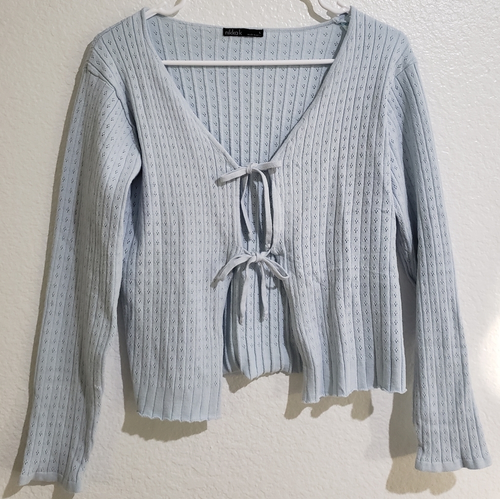 Baby blue cardigan by Nikka K